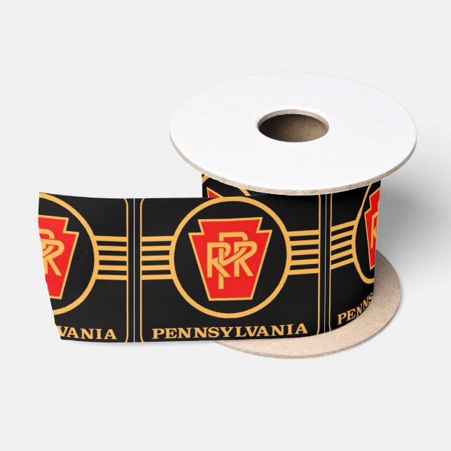 Pennsylvania Railroad Logo, Black & Gold Ribbon Satin Ribbon (Spool)