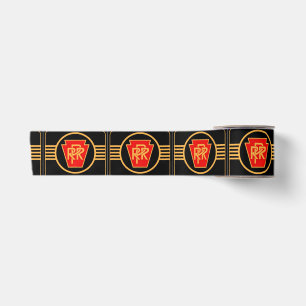 Pennsylvania Railroad Logo, Black & Gold Ribbon Satin Ribbon