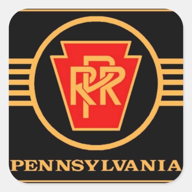 Pennsylvania Railroad Logo, Black & Gold Sticker (Front)
