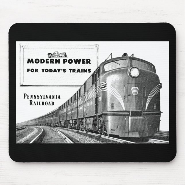 Pennsylvania Railroad Modern Train Power Mouse Pad (Front)