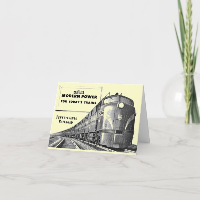 Pennsylvania Railroad Modern Train Power Note Card (Front)
