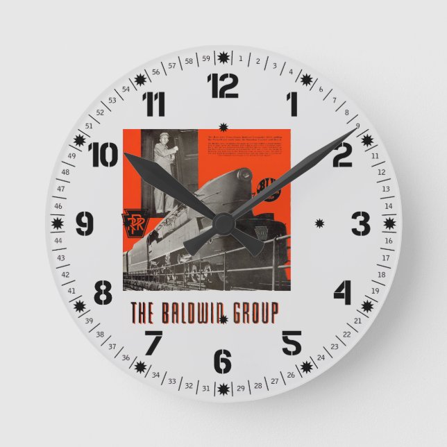 Pennsylvania Railroad T1 Locomotive 6111     Round Clock (Front)