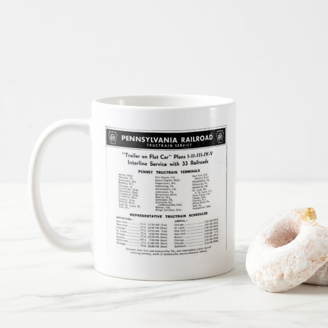 pennsylvania Railroad TOFC Train service     Coffee Mug (With Donut)