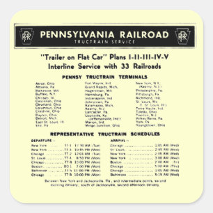 Pennsylvania Railroad TrucTrain Service Stickers