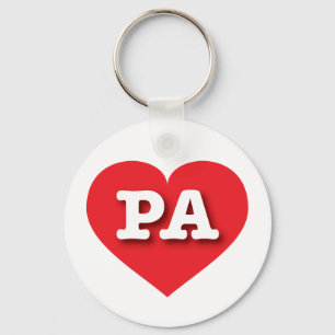 Pennsylvania Red Heart - I love PA Keychain