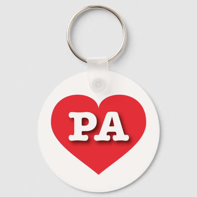 Pennsylvania Red Heart - I love PA Keychain (Front)
