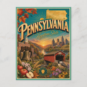 Pennsylvania Retro Travel Souvenir Postcard
