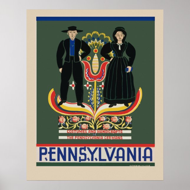 Pennsylvania Rural Amish Vintage Travel Poster (Front)