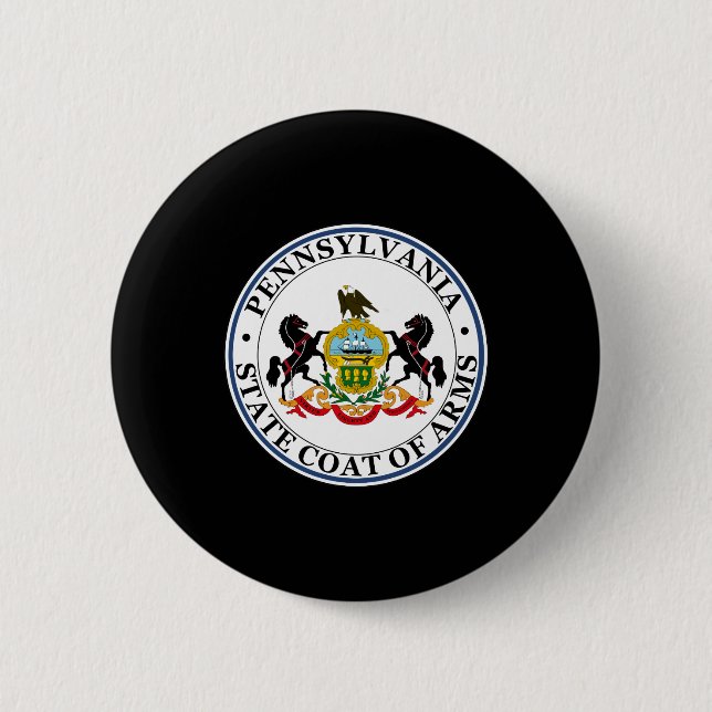 Pennsylvania seal, American state seal 2 Inch Round Button (Front)