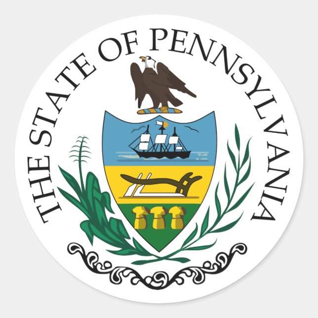 Pennsylvania sign classic round sticker (Front)