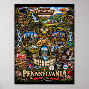 Pennsylvania Skull Art Print State of Mind