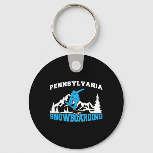 Pennsylvania Snowboarding Winter And Mountain Spor Keychain