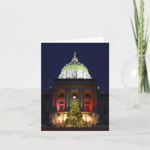 Pennsylvania State Capitol Christmas Tree Lights Holiday Card