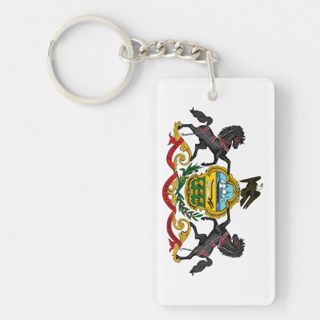 Pennsylvania state coat arms flag united america r keychain (Front)
