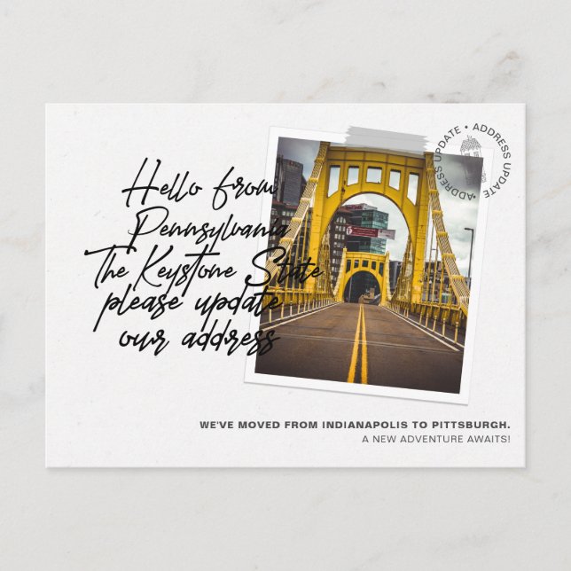 Pennsylvania State Destination Moving Announcement (Front)
