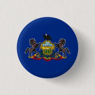 Pennsylvania State Flag 1 Inch Round Button