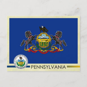 Pennsylvania State Flag and Seal Postcard