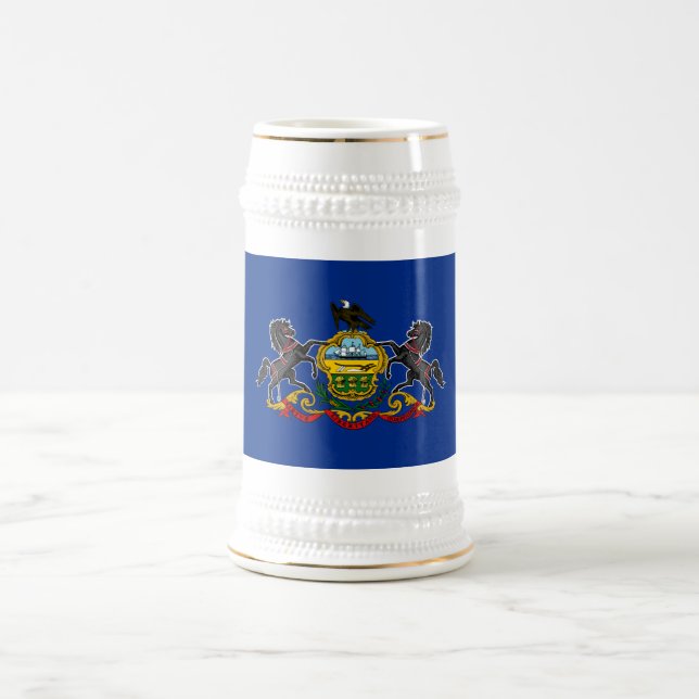 Pennsylvania State Flag Beer Stein (Center)