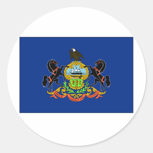 Pennsylvania State Flag Classic Round Sticker (Front)