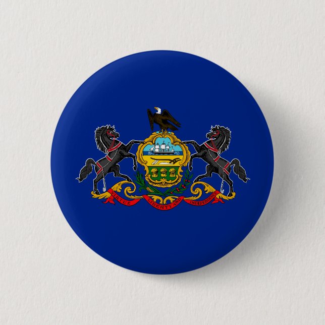 Pennsylvania State Flag Design 2 Inch Round Button (Front)