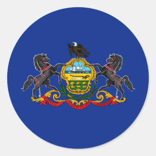 Pennsylvania State Flag Design Classic Round Sticker