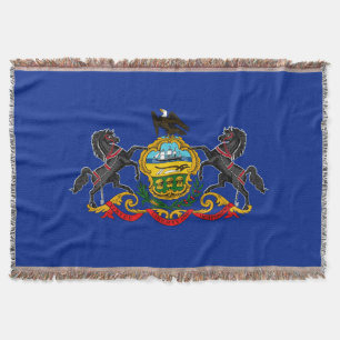 Pennsylvania State Flag Design Decor Throw Blanket