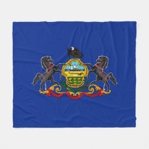 Pennsylvania State Flag Design Fleece Blanket