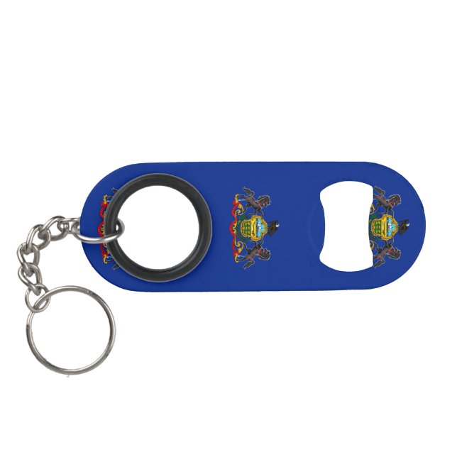 Pennsylvania State Flag Design Mini Bottle Opener (Back Horizontal)