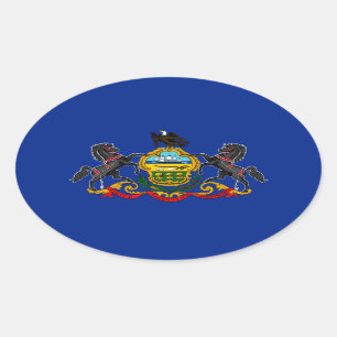 Pennsylvania State Flag Design Oval Sticker
