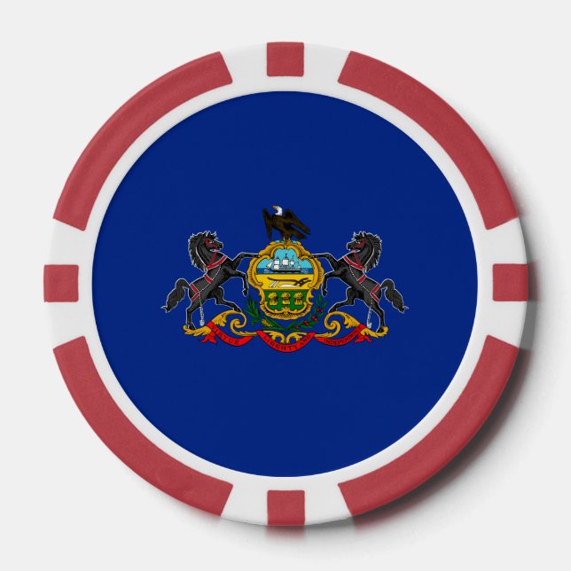 Pennsylvania State Flag Design Poker Chips (Front)