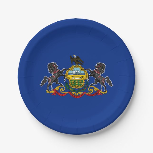 Pennsylvania State Flag Paper Plate (Front)