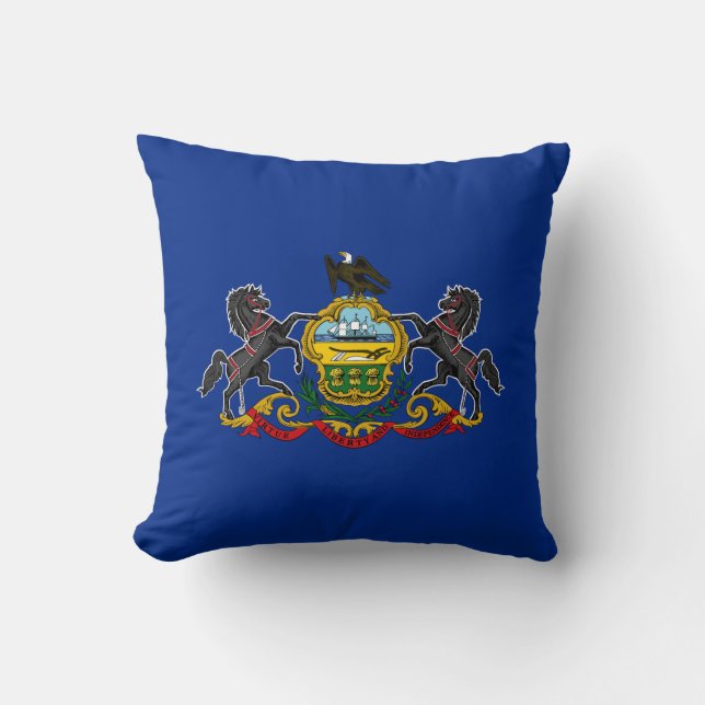 Pennsylvania State Flag Throw Pillow (Front)