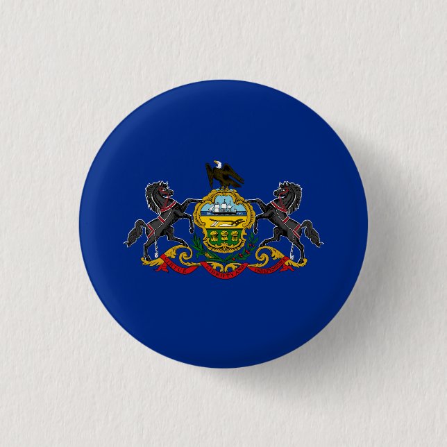 Pennsylvania State Flag USA 1 Inch Round Button (Front)