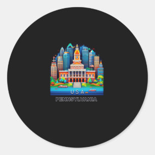 Pennsylvania State In Usa Sticker1 Classic Round Sticker