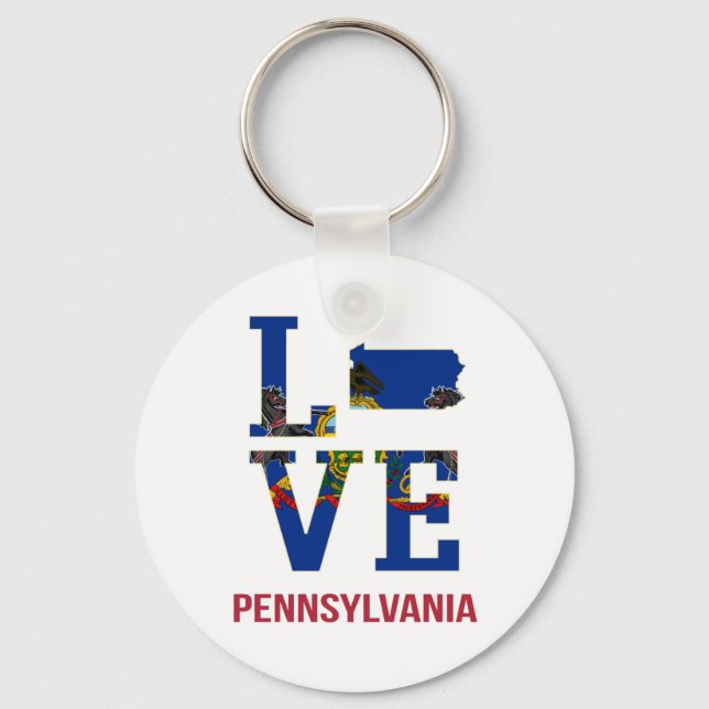 Pennsylvania State Love USA Keychain (Front)