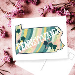 Pennsylvania State Map Illustrated Bold Colourful Postcard<br><div class="desc">Check out this colourful state map drawing.
 
 Visit my shop for more states and more matching items!</div>