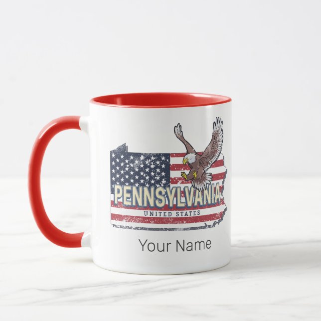 Pennsylvania State Map United States Vintage USA Mug (Left)