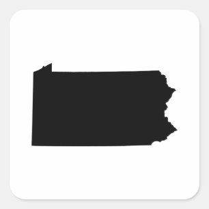 Pennsylvania State Outline Square Sticker