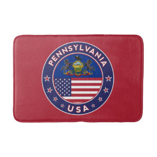Pennsylvania sticker, phone case, tote bag bath mat