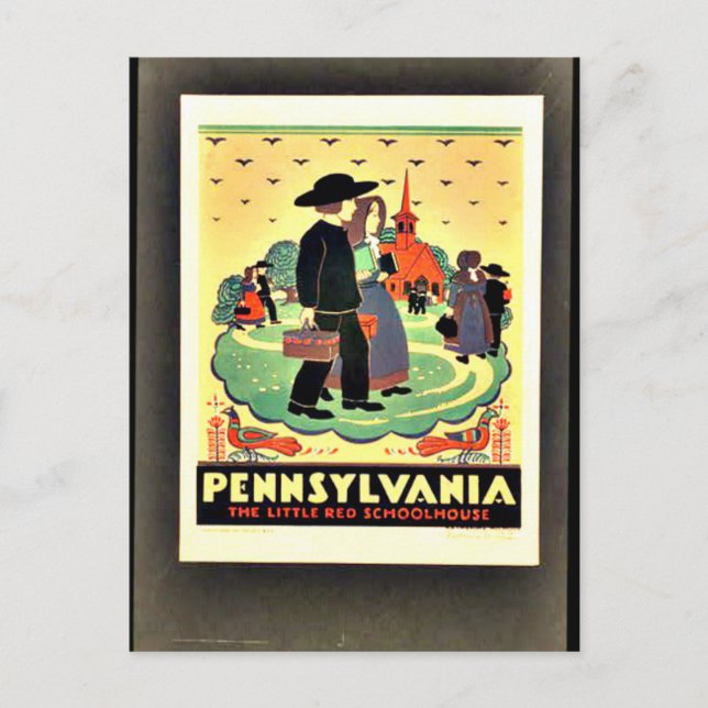 Pennsylvania, The Little Red Schoolhouse  Postcard (Front)