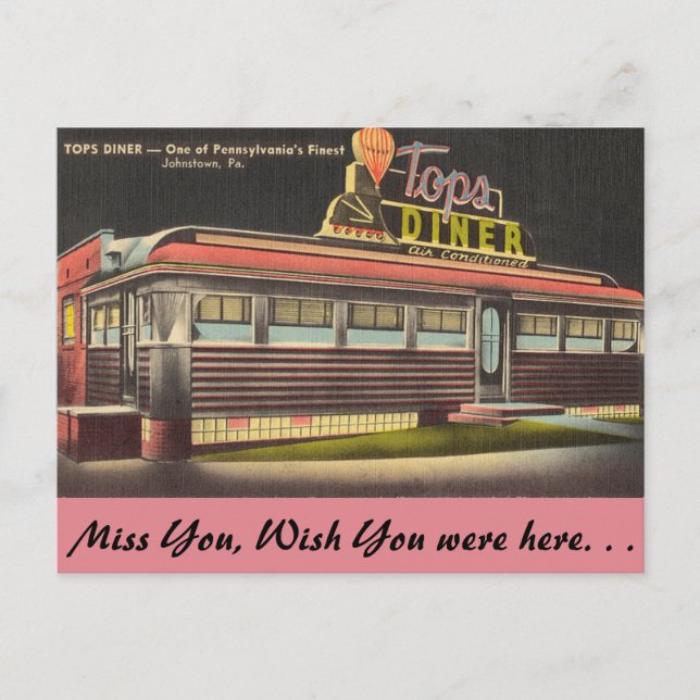Pennsylvania, Tops Diner Postcard (Front)