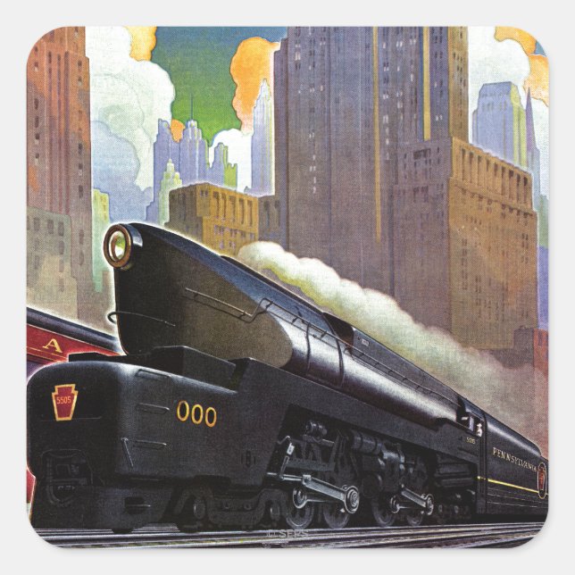 Pennsylvania Train by Unknown Square Sticker (Front)