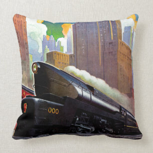 Pennsylvania Train by Unknown Throw Pillow