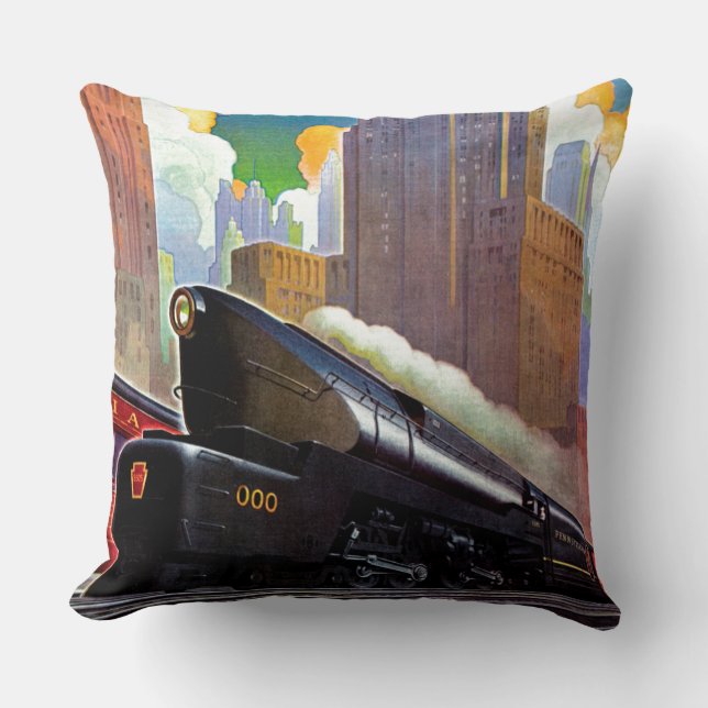 Pennsylvania Train by Unknown Throw Pillow (Front)