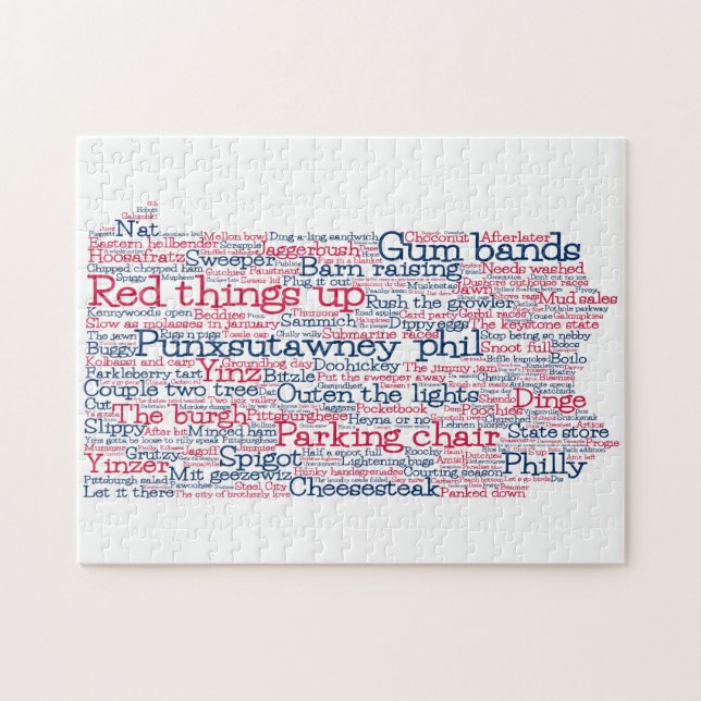 Pennsylvania USA Slang Word Art Map Jigsaw Puzzle (Horizontal)