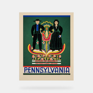 Pennsylvania, vintage travel poster, acrylic sign