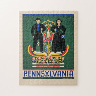 Pennsylvania, vintage travel poster, jigsaw puzzle