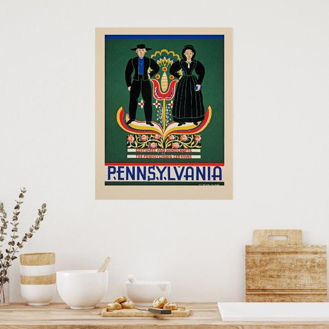 Pennsylvania, vintage travel poster, poster (Kitchen)