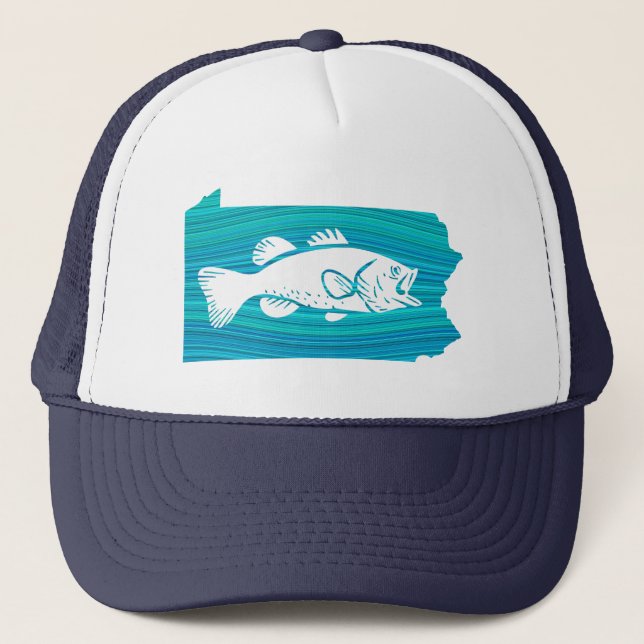 Pennsylvania Wave Fishing Trucker Hat (Front)