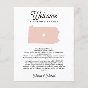 PENNSYLVANIA Welcome  Letter & Itinerary ANY COLOR